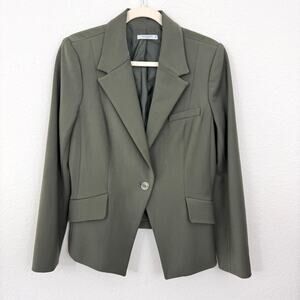 M.M. Lafleur Womens Suit Jacket Blazer Size 10 Career Office Classic Olive Green